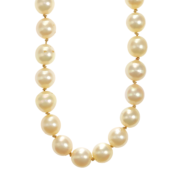 Perlenkette, Schließe 14K, Gelb-/Weißgold, Perlen
