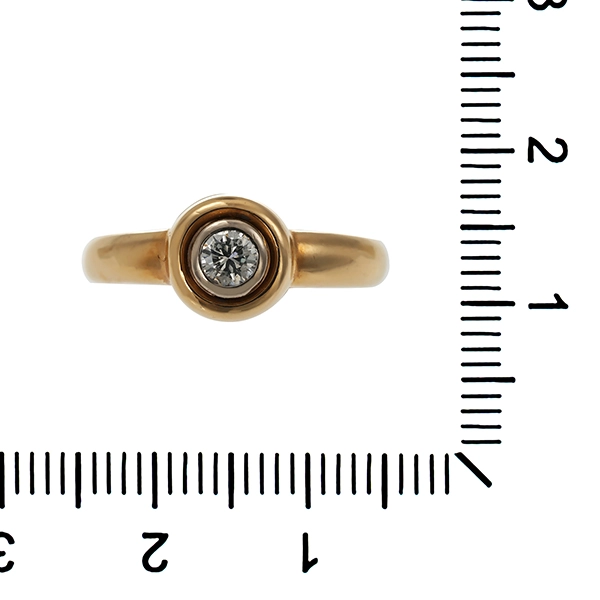 Diamantring, 14K, Gelb-/Weißgold, Brillant 0,16 ct