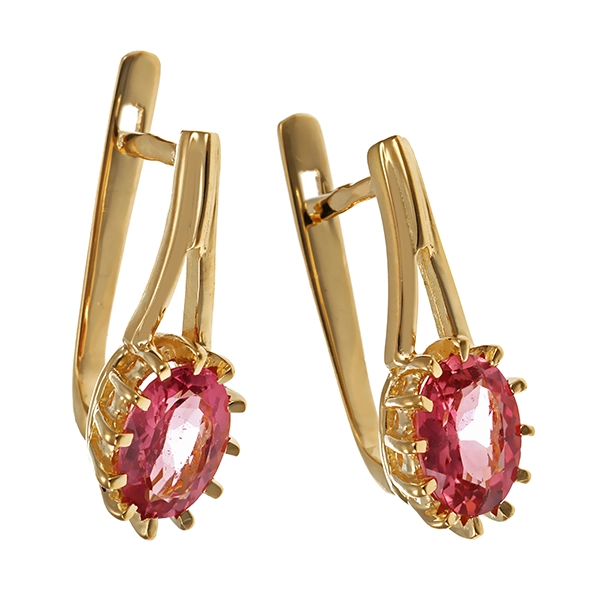 Ohrhänger, 14K, Gelbgold, Turmalin