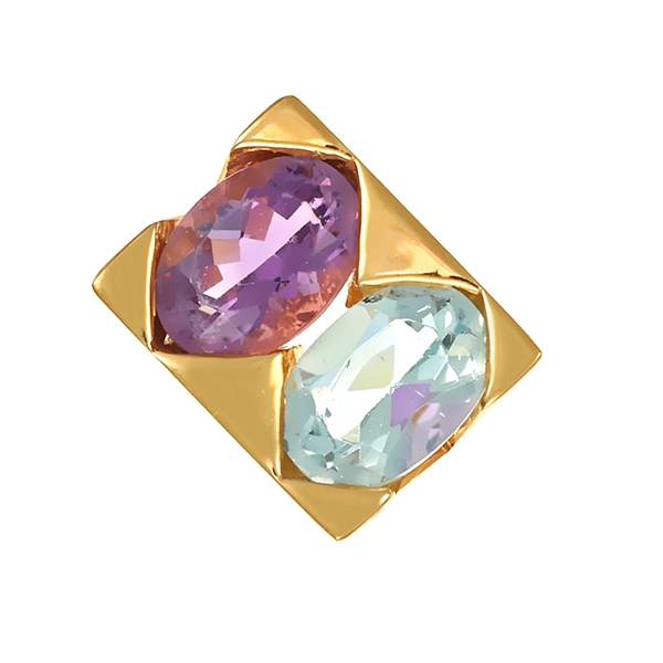 Anhänger, 14K, Gelbgold, Topas, Amethyst