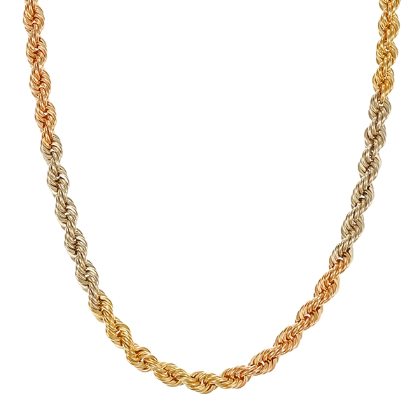 Collierkette, 18K, Gelbgold-/Weißgold, Kordel
