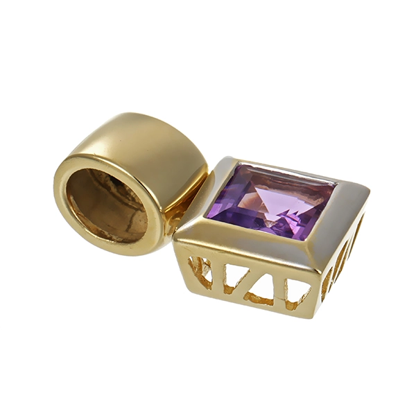 Anhänger, 14K, Gelb-/Weißgold, Amethyst