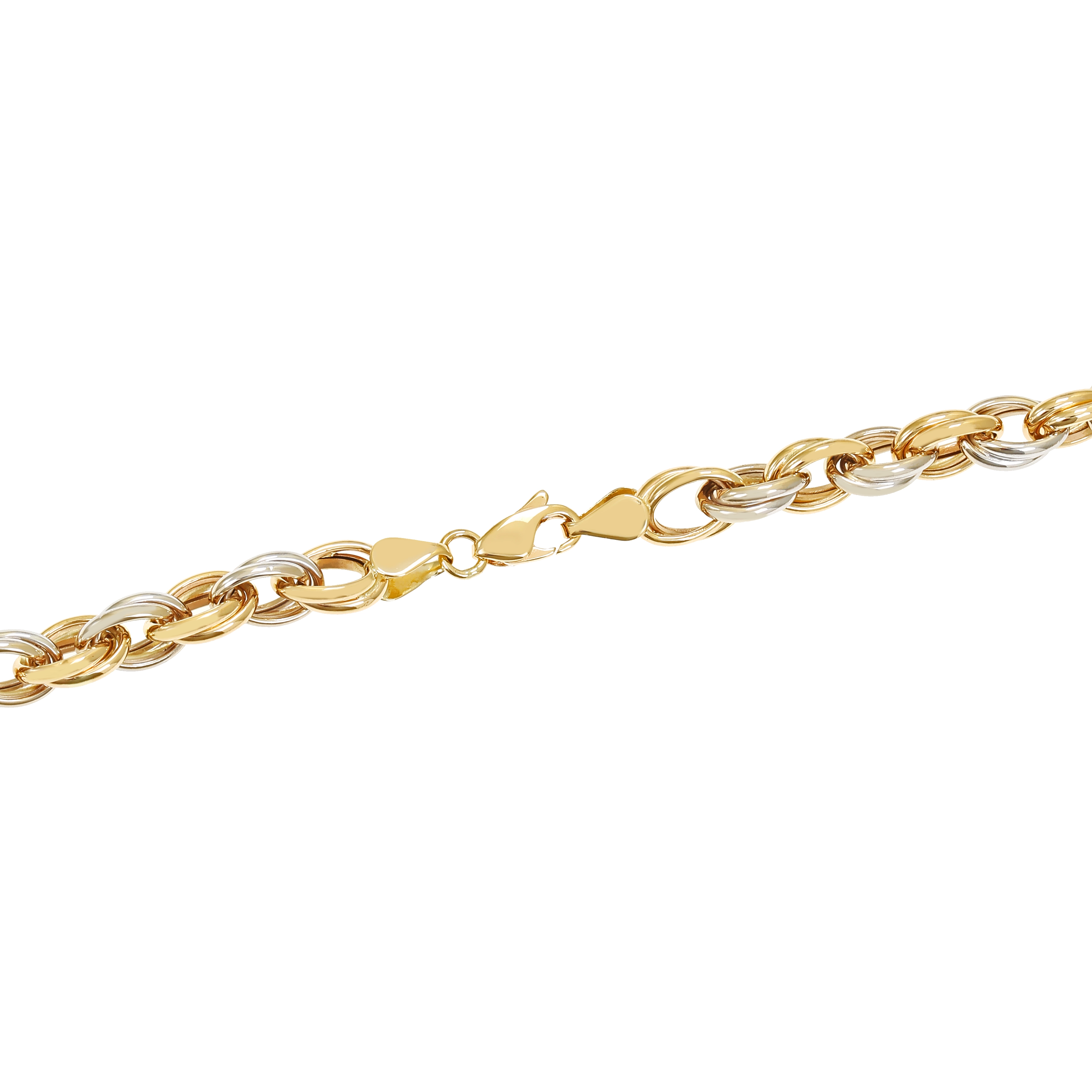 Goldkette, 14K, Gelb-/Weißgold