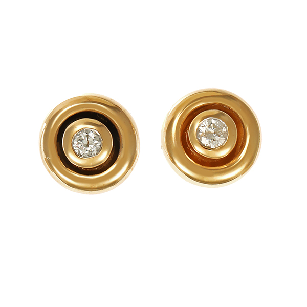 Ohrstecker, 14K, Gelb-/Weißgold, Brillant