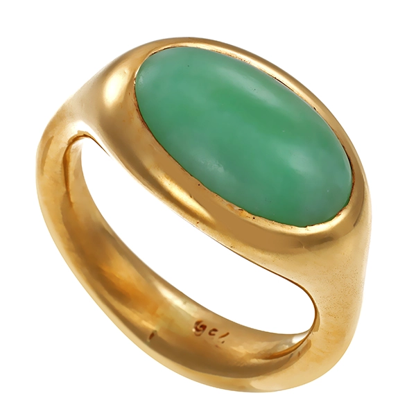 Ring, 18K, Gelbgold, Jade