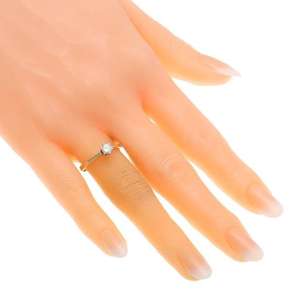 Diamantring, 14K, Gelb-/Weißgold, Brillant 0,26 ct
