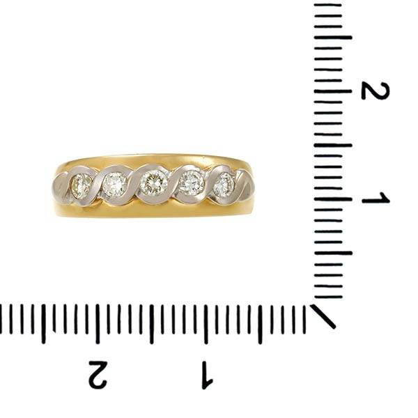 Diamantring, 18K, Gelb-/Weißgold, Brillanten 0,25 ct