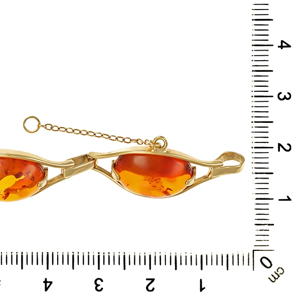 Armband, 14K, Gelbgold, Bernstein