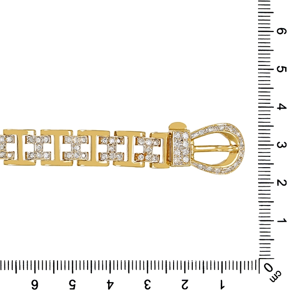 Armband, 18K, Gelb-/Weißgold, Brillanten 2,00 ct