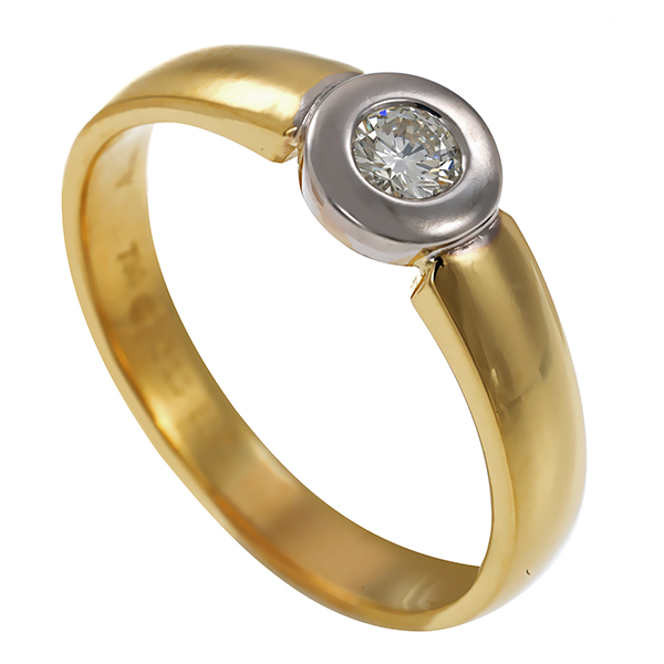 Diamantring, 18K, Gelb-/Weißgold, Brillant 0,25 ct