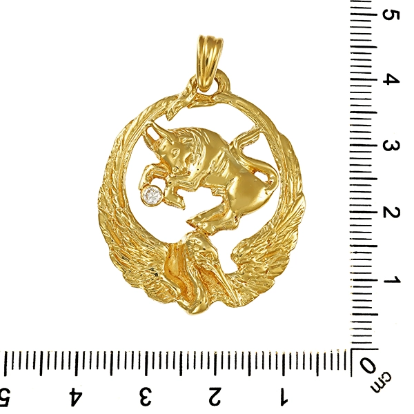 Anhänger, 14K, Gelbgold, Brillant, Sternzeichen