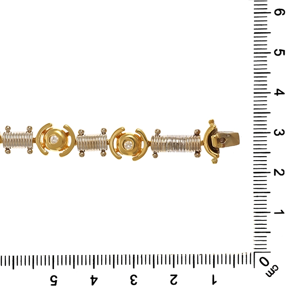 Armband, 18K, Gelb-/Weißgold, Brillanten
