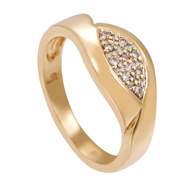Diamantring, 14K, Gelb-/Weißgold, Brillanten