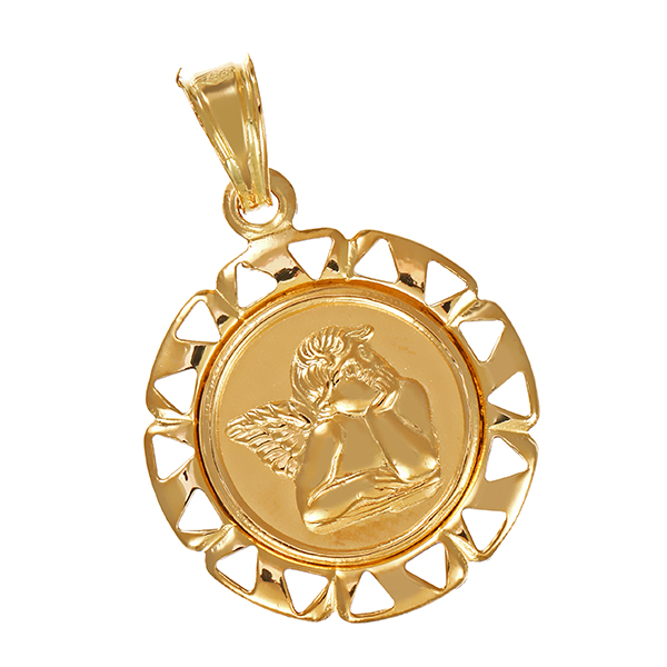 Anhänger, 18K, Gelbgold, Engel