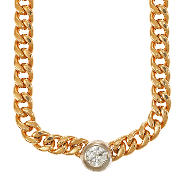 Collier, 14K, Gelbgold, Brillant, 0,75ct