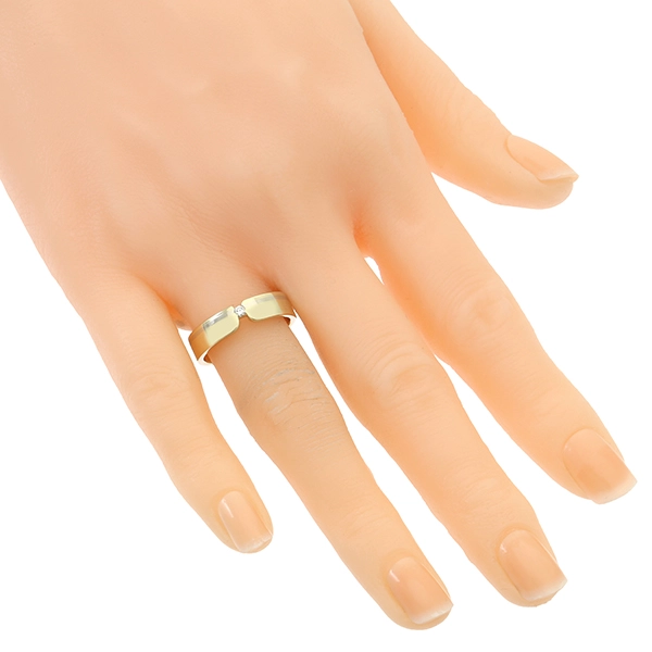 Diamantring, 14K, Gelb-/Weißgold, Brillant