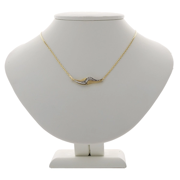 Collier, 14K, Gelb-/Weißgold, Diamanten