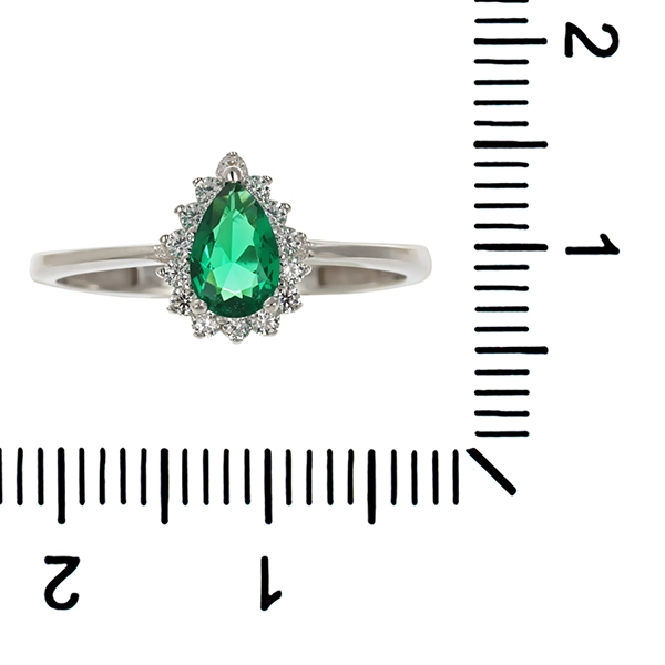 Ring, 14K, Weißgold, Zirkonia