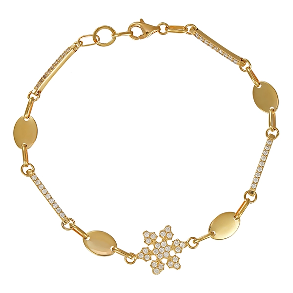 Armband, 14K, Gelbgold, Zirkonia