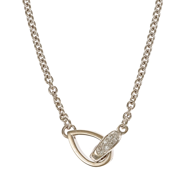 Collier, 14K, Weißgold, Brillanten