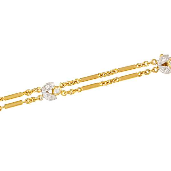 Armband, 18K, Gelb-/Weißgold, Diamanten, Brillanten