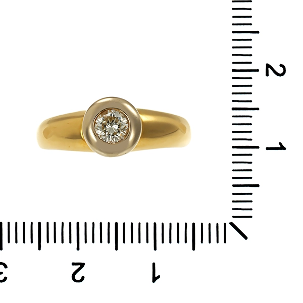 Diamantring, 18K, Gelb-/Weißgold, Brillant 0,25 ct