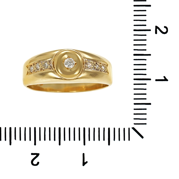 Diamantring, 14K, Gelbgold, Diamanten, Brillant