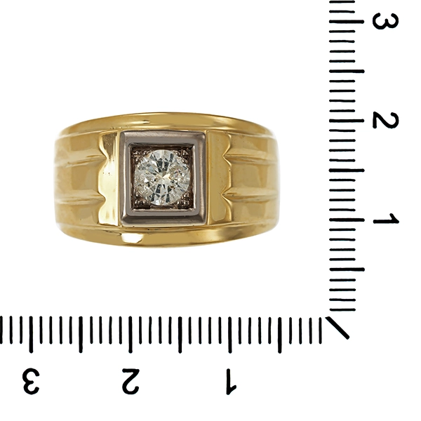 Herrenring, 14K, Gelb-/Weißgold, Brillant 0,50 ct