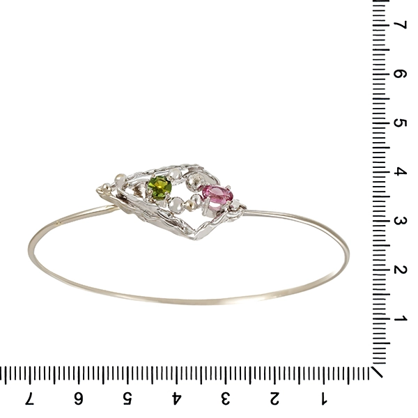 Armreif, 18K, Weißgold, Turmalin