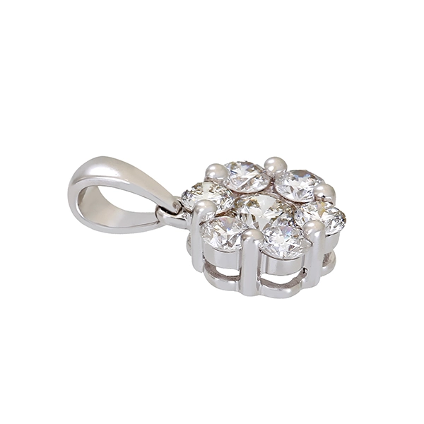 Anhänger, 18K, Weißgold, Brillanten