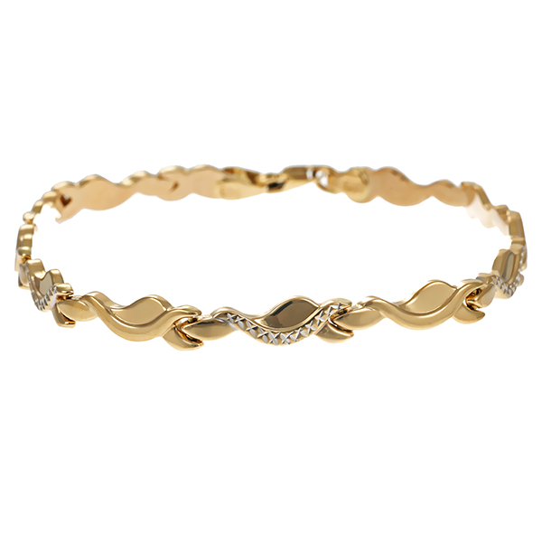 Armband, 14K, Gelbgold-/Weißgold