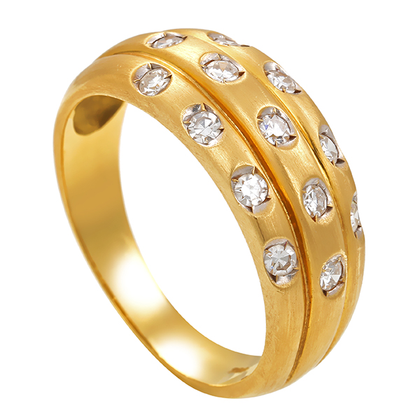 Diamantring, 18K, Gelbgold, Diamanten 0,39 ct