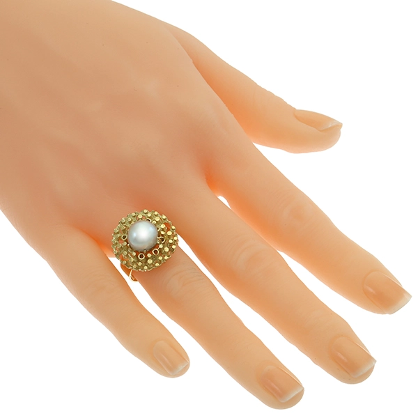 Ring, 14K, Gelbgold, Perle