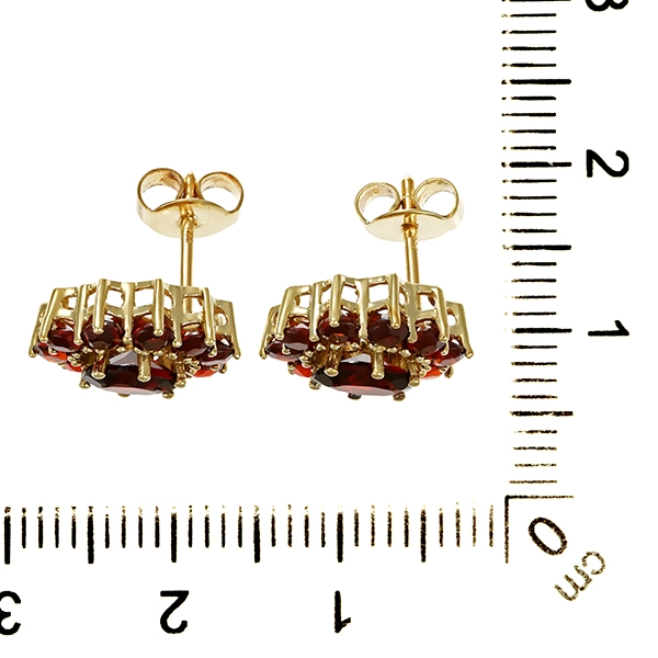 Ohrstecker, 8K, Gelbgold, Granat