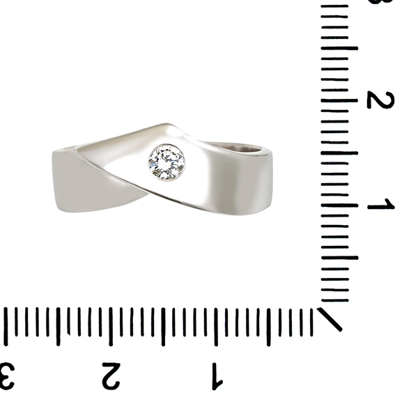 Diamantring, 14K, Weißgold, Brillant 0,13 ct