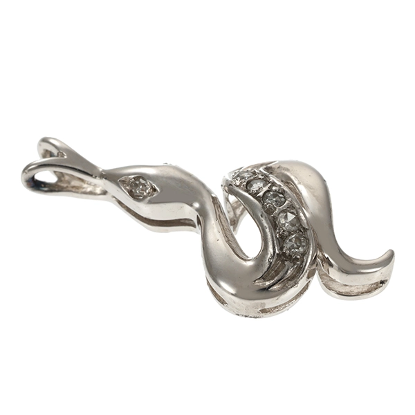 Anhänger, 14K, Weißgold, Zirkonia