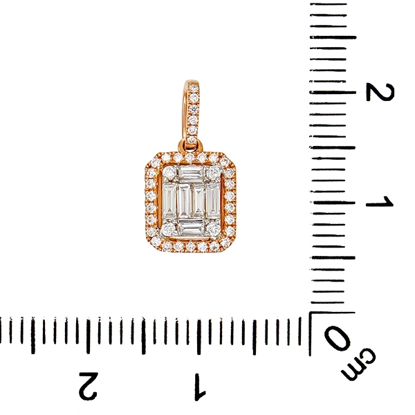Anhänger, Rot-/Weißgold, Diamanten, Brillanten