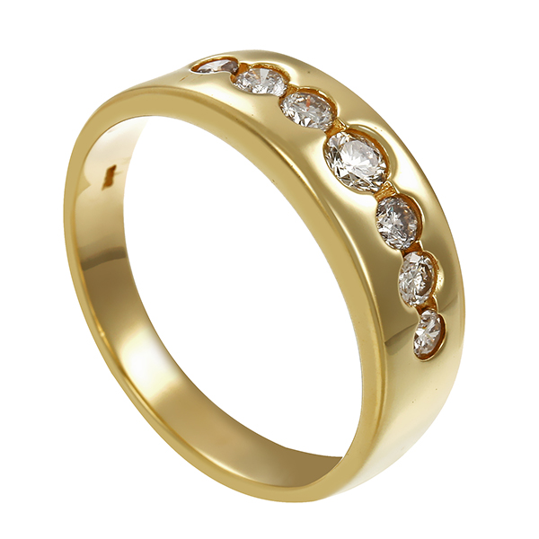 Ring, 14K, Gelbgold, Brillanten