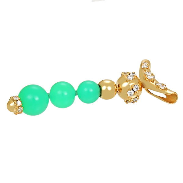 Anhänger, 18K, Gelbgold, Chrysoprase, Brillanten 0,88ct
