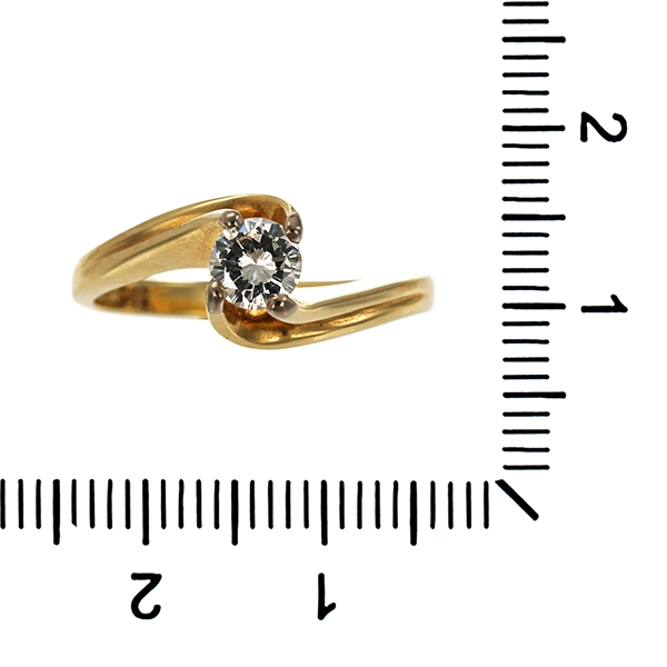 Diamantring, 14K, Gelbgold, Brillant 0,33 ct