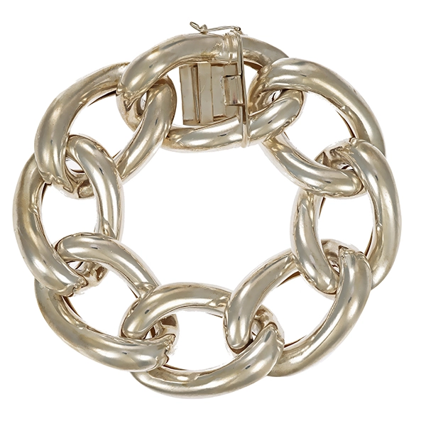 Armband, 925, Silber, Panzer-