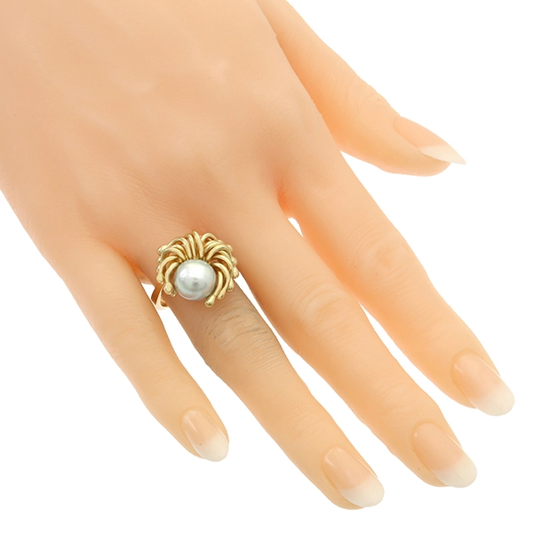 Ring, 18K, Gelbgold, Perle