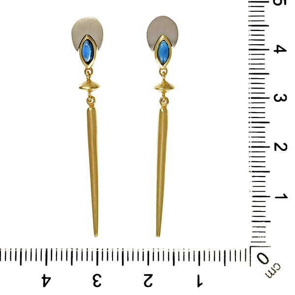 Steckhänger, 14K, Gelb-/Weißgold, Saphire