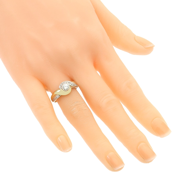 Diamantring, 14K, Gelb-/Weißgold, Brillanten 0,40ct