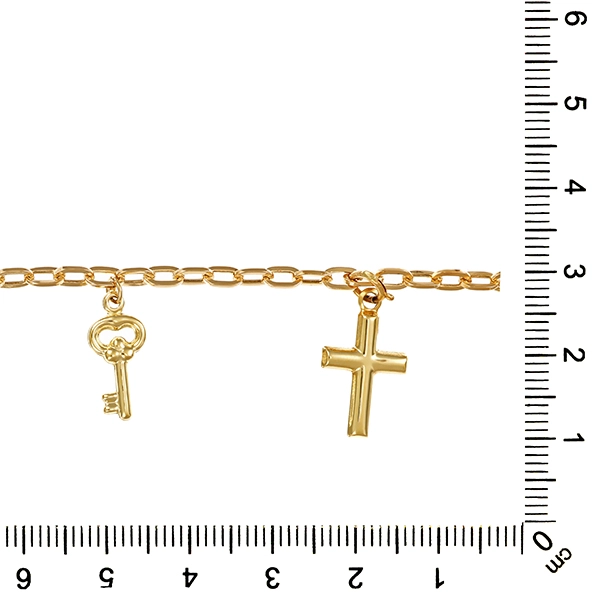 Bettelarmband, 14K, Gelbgold, Zirkonia