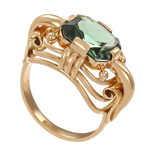 Ring, 14K, Gelbgold, Synthetischer Spinell