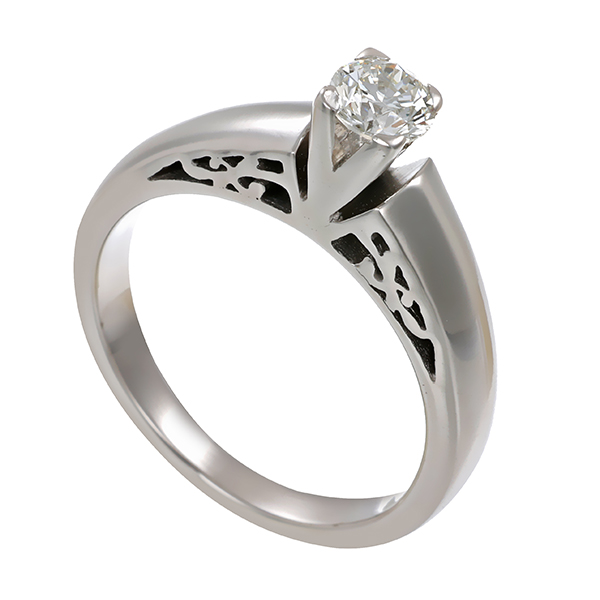 Diamantring, 18K, Weißgold, Brillant 0,35 ct