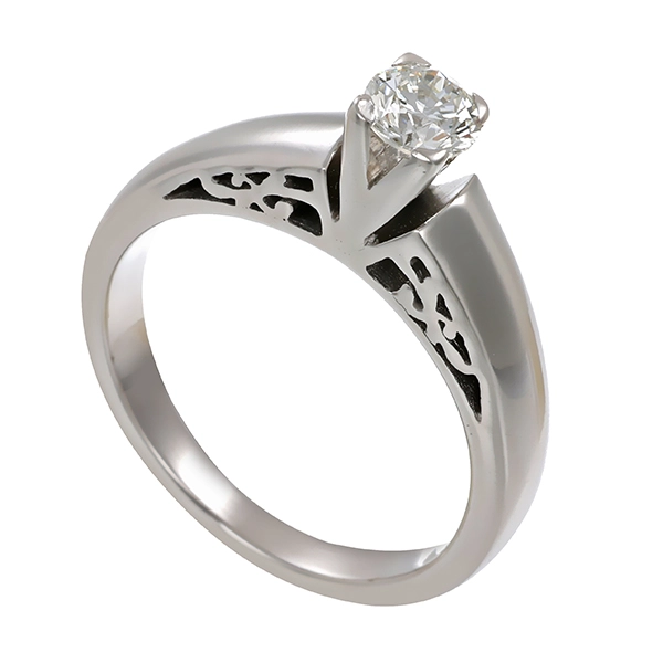 Diamantring, 18K, Weißgold, Brillant 0,35 ct