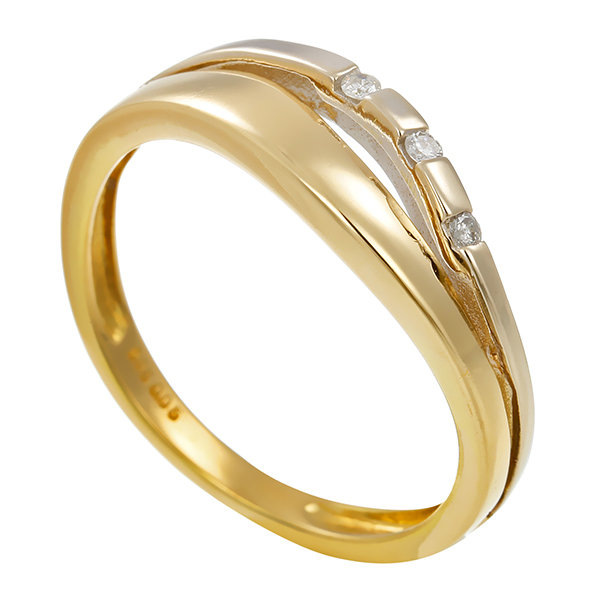 Diamantring, 14K, Gelb-/Weißgold, Brillanten