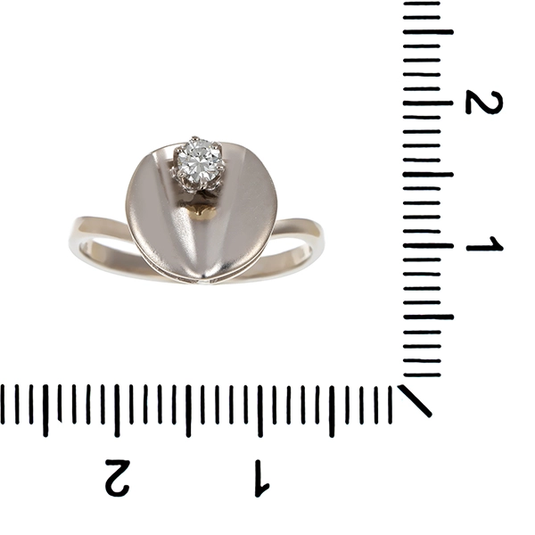 Diamantring, 14K, Weißgold, Brillant 0,10 ct